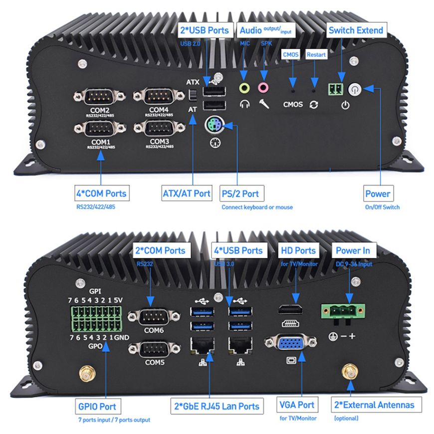 13th Fanless Mini Industrial P - Fanless Industrial Pc Rs485 Core I7 ulasan dan harga