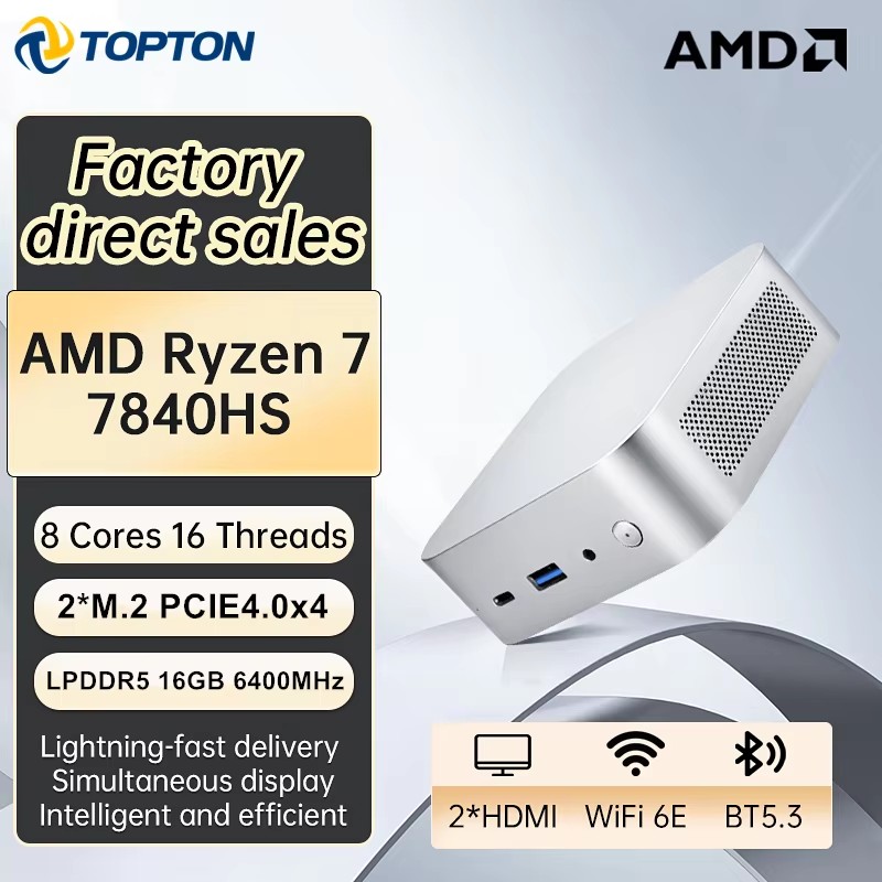Topton Portable Gaming Mini PC - Amd Ryzen 7 7840Hs Mini Pc ulasan dan harga