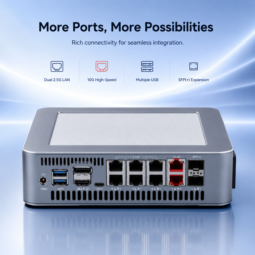 Qotom Q51551ST Mini PC Int el  - Dual Lan 10G Sfp+ Mini Pc ulasan dan harga
