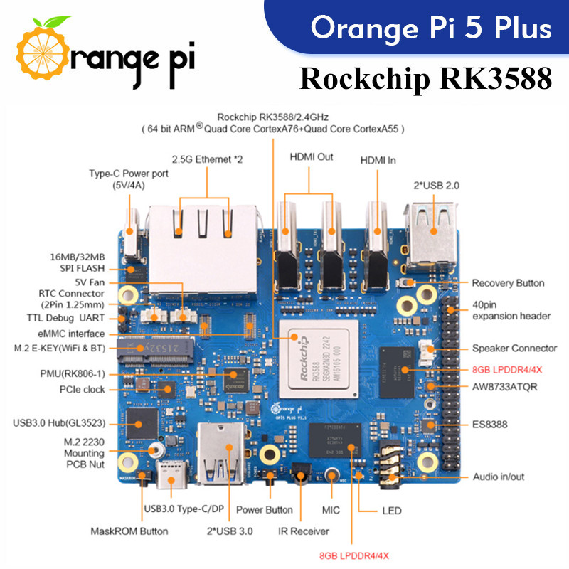 Orange Pi 5 Plus  Single Board - Orange Pi 5 Plus 16Gb ulasan dan harga