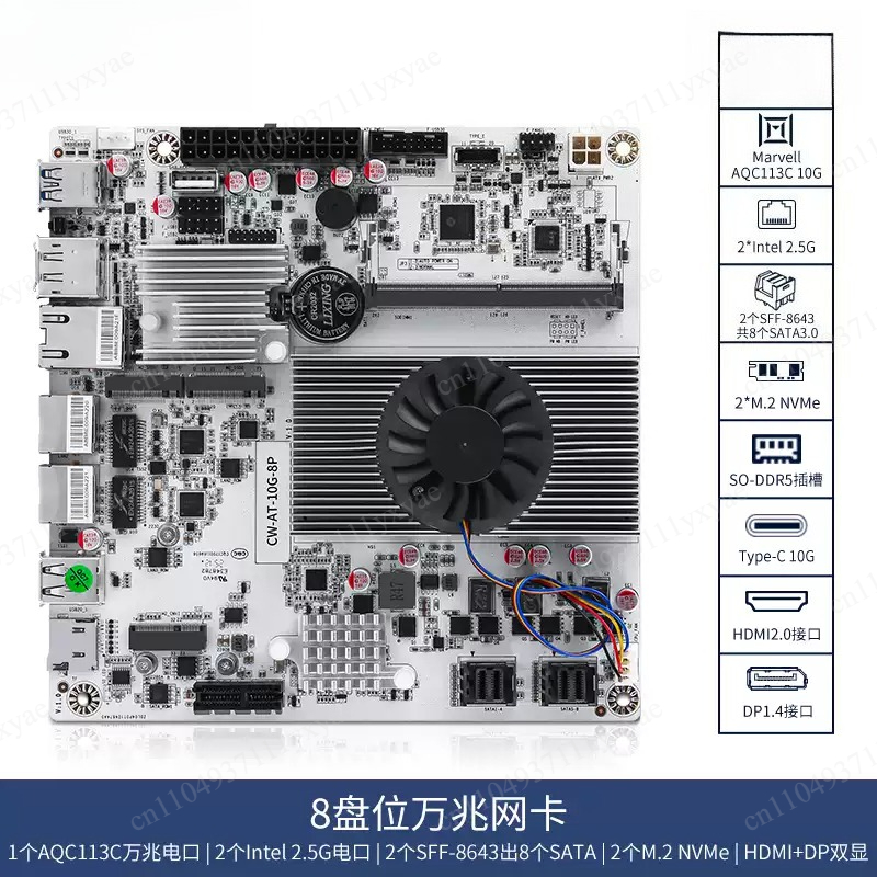 8-Bay NAS Motherboard with N10 - Nas Motherboard 8 Sata Mini Itx ulasan dan harga